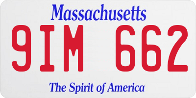 MA license plate 9IM662