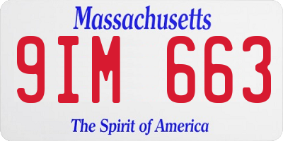 MA license plate 9IM663