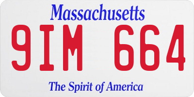 MA license plate 9IM664