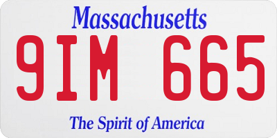 MA license plate 9IM665