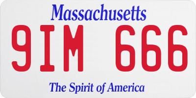 MA license plate 9IM666