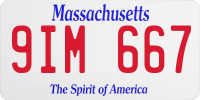 MA license plate 9IM667