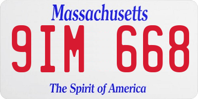 MA license plate 9IM668
