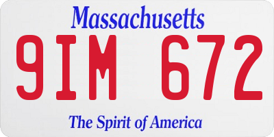 MA license plate 9IM672