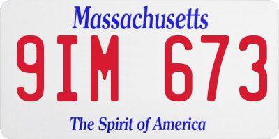 MA license plate 9IM673