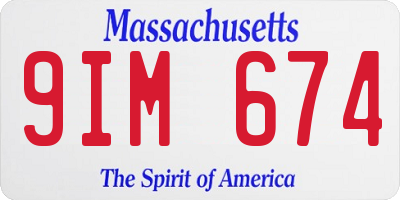 MA license plate 9IM674