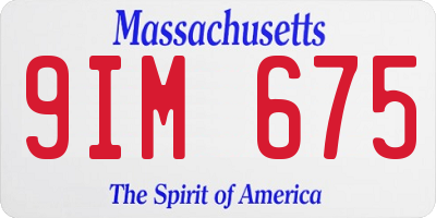 MA license plate 9IM675