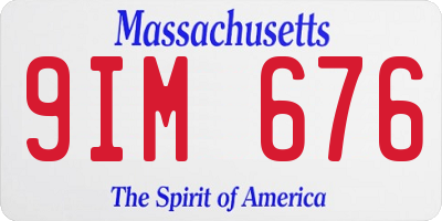 MA license plate 9IM676