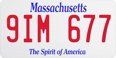 MA license plate 9IM677