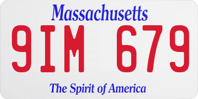 MA license plate 9IM679