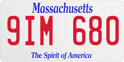 MA license plate 9IM680