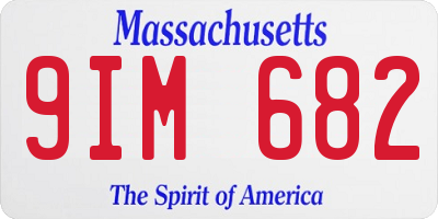 MA license plate 9IM682