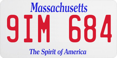 MA license plate 9IM684