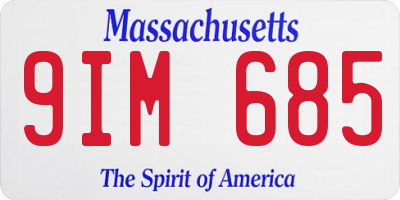 MA license plate 9IM685