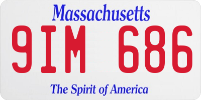 MA license plate 9IM686