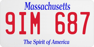 MA license plate 9IM687