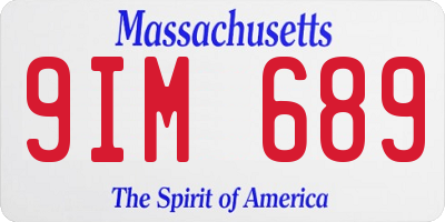MA license plate 9IM689