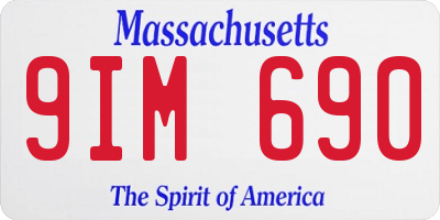 MA license plate 9IM690