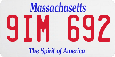 MA license plate 9IM692