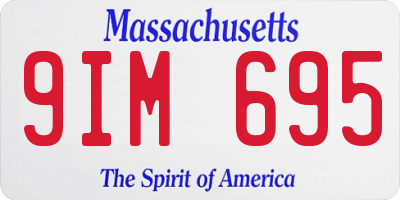 MA license plate 9IM695