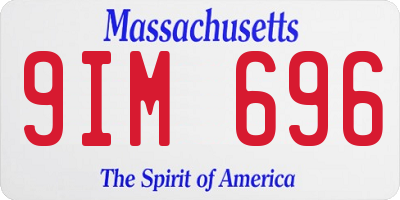 MA license plate 9IM696
