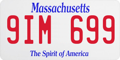 MA license plate 9IM699