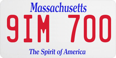 MA license plate 9IM700