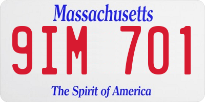 MA license plate 9IM701