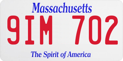 MA license plate 9IM702