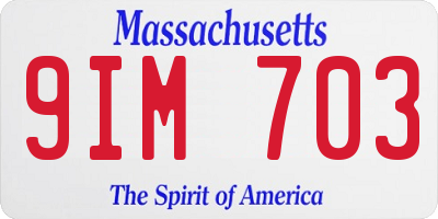MA license plate 9IM703