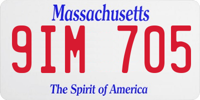 MA license plate 9IM705