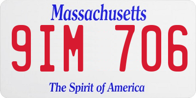 MA license plate 9IM706
