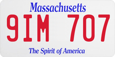 MA license plate 9IM707