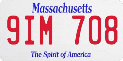 MA license plate 9IM708