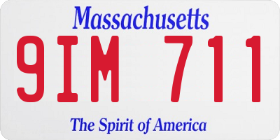 MA license plate 9IM711