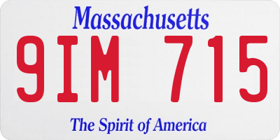 MA license plate 9IM715