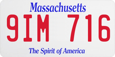 MA license plate 9IM716
