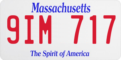 MA license plate 9IM717