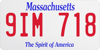 MA license plate 9IM718