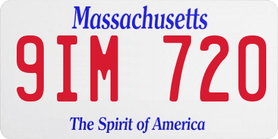 MA license plate 9IM720