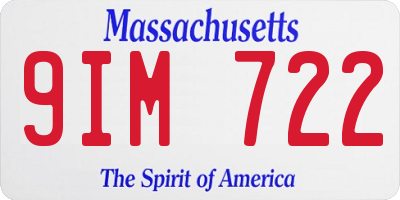 MA license plate 9IM722