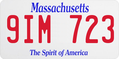MA license plate 9IM723