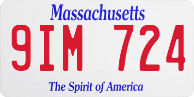 MA license plate 9IM724