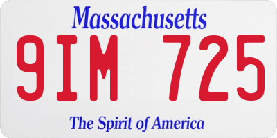 MA license plate 9IM725