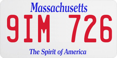 MA license plate 9IM726