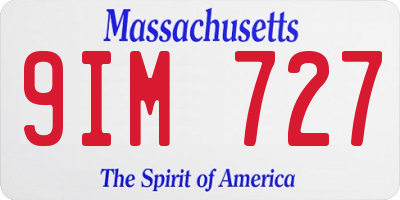 MA license plate 9IM727