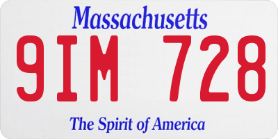 MA license plate 9IM728