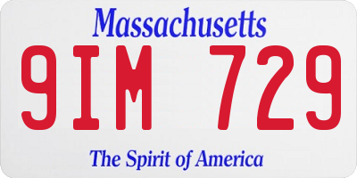 MA license plate 9IM729