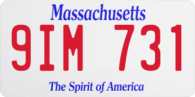 MA license plate 9IM731