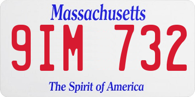 MA license plate 9IM732